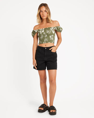 Volcom Vroom Service Top - Moss Stone